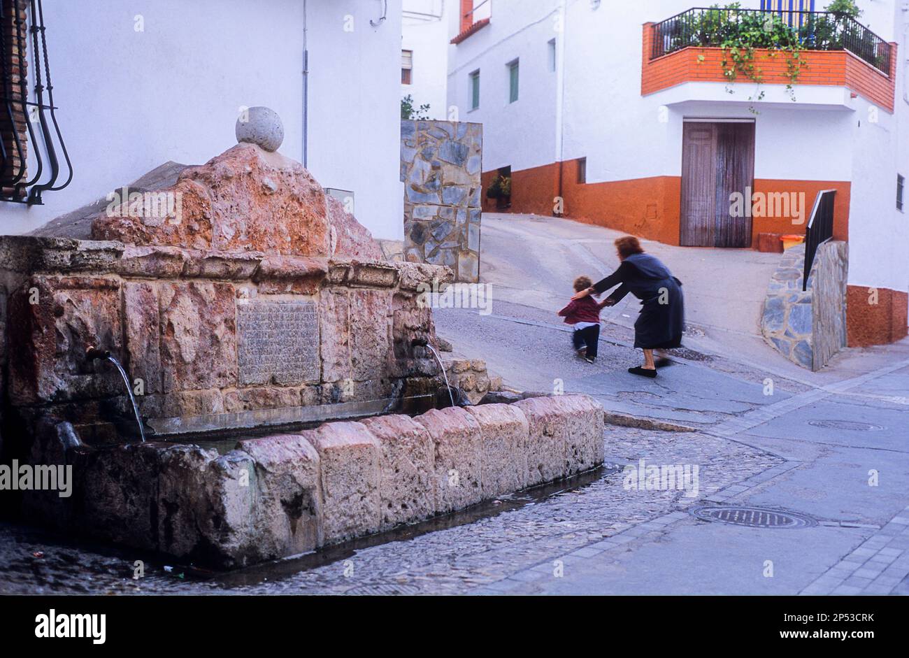`Pilar Seco, fountain of XVII century, ´Laujar de Andarax.Alpujarras, Almeria province, Andalucia, Spain. Stockfoto